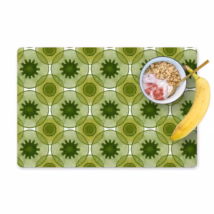 Placemat - 6 stuks - Cirkels - Patroon - Groen — 1
