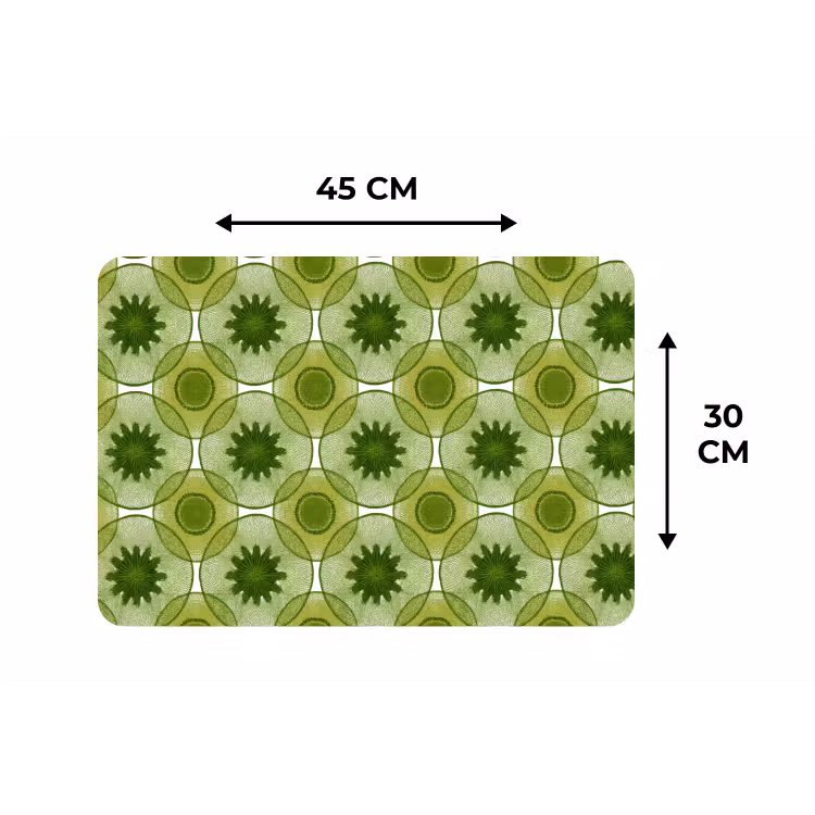 Placemat - 6 stuks - Cirkels - Patroon - Groen — 3
