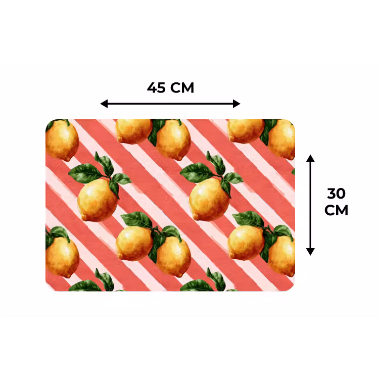 Placemat - 6 stuks - Citroen - Geïllustreerd - Oranje — 3