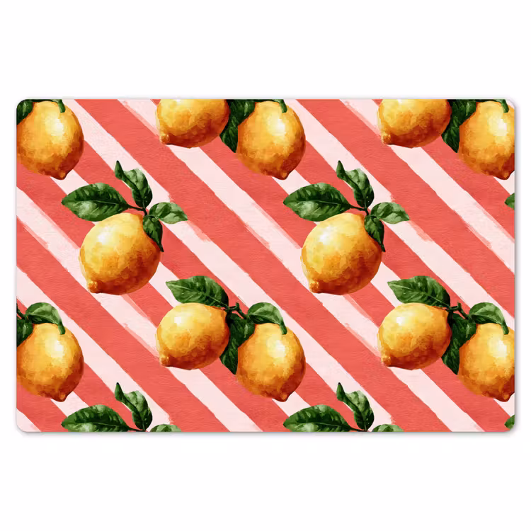 Placemat - 6 stuks - Citroen - Geïllustreerd - Oranje — 7