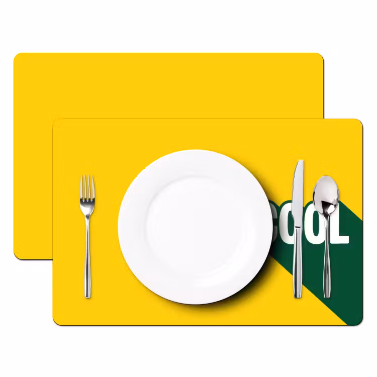 Placemat - 6 stuks - Cool - Geel - Groen — 2