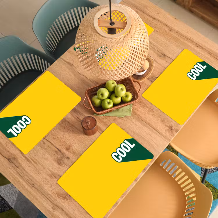 Placemat - 6 stuks - Cool - Geel - Groen — 6