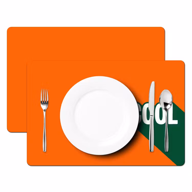 Placemat - 6 stuks - Cool - Oranje - Groen — 2