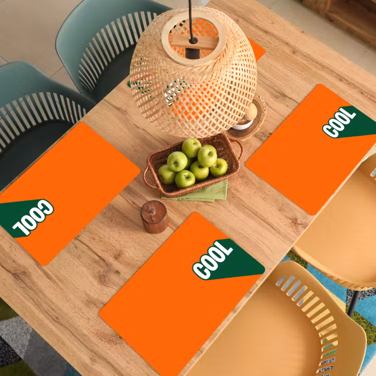 Placemat - 6 stuks - Cool - Oranje - Groen — 6