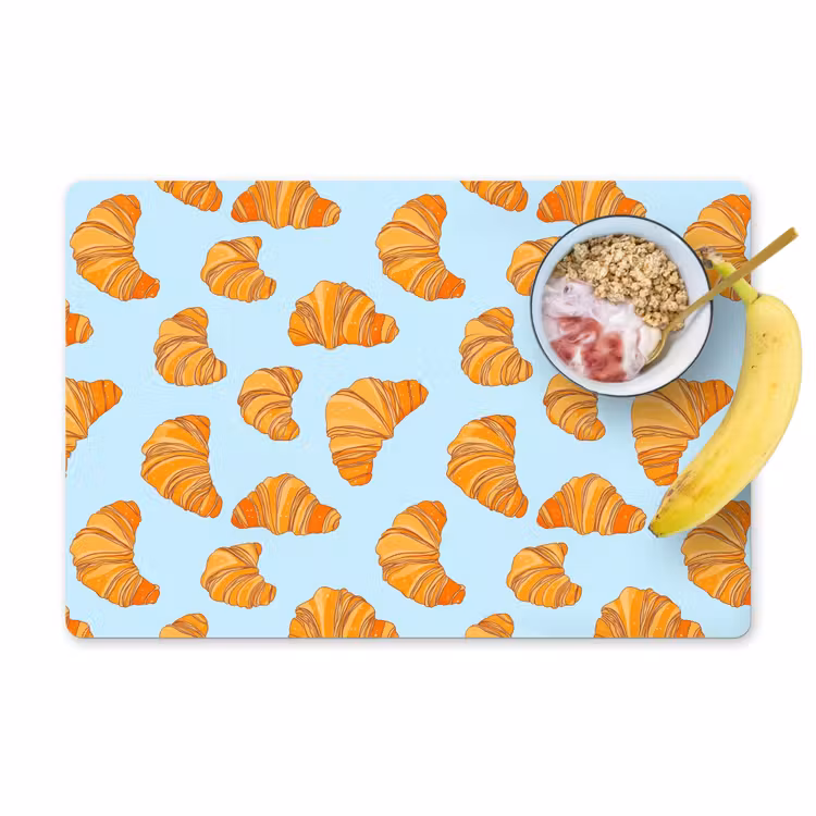Placemat - 6 stuks - Croissant - Speels - Blauw — 1