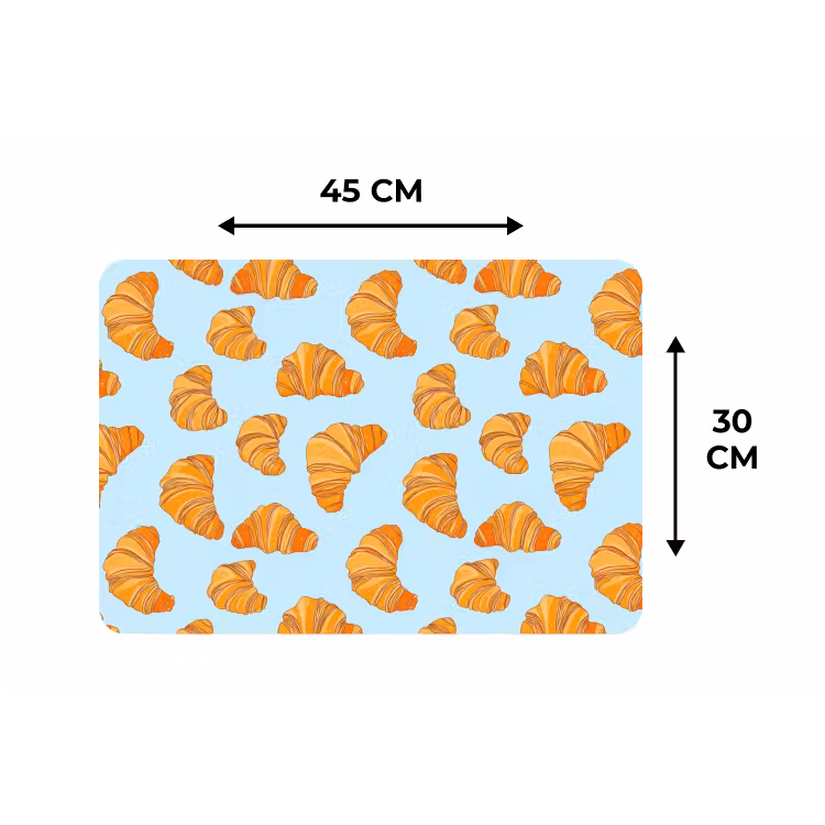 Placemat - 6 stuks - Croissant - Speels - Blauw — 3