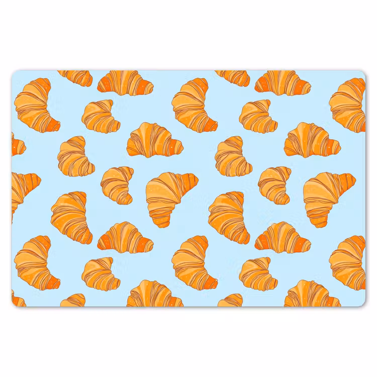 Placemat - 6 stuks - Croissant - Speels - Blauw — 7