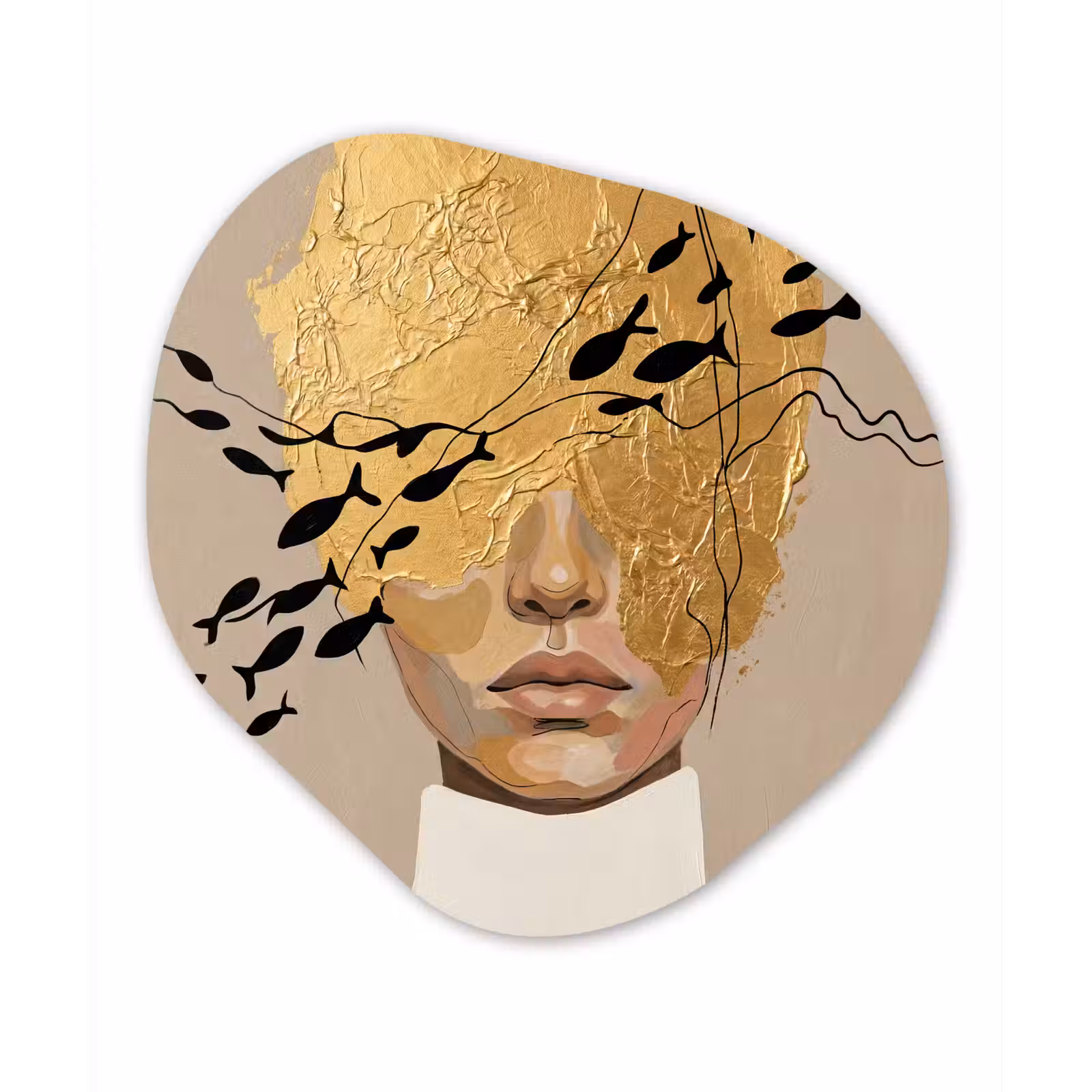 Organische vorm aluminium - Modern - Vrouw - Goud — 1