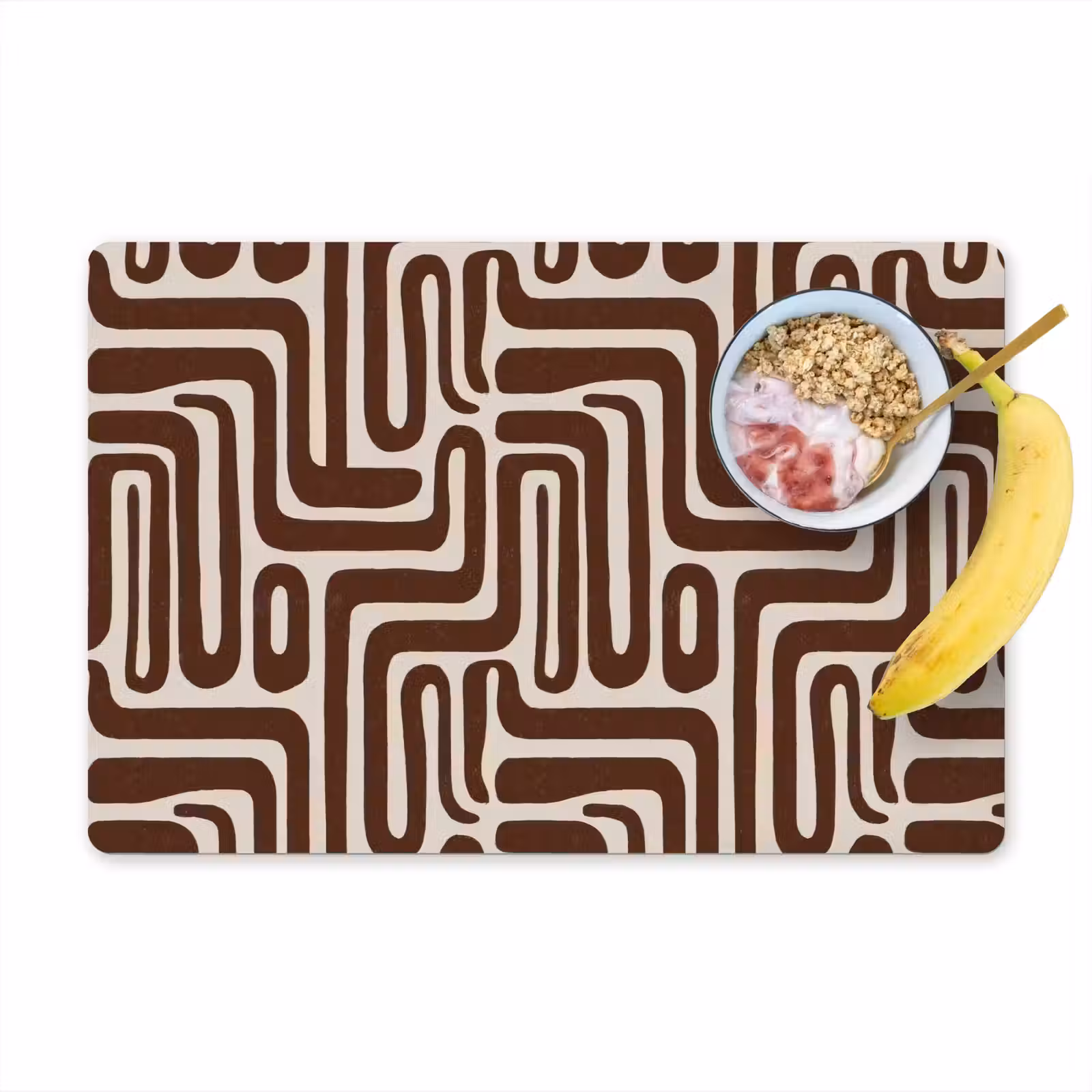 Placemat - 6 stuks - Abstract - Patroon - Bruin — 1