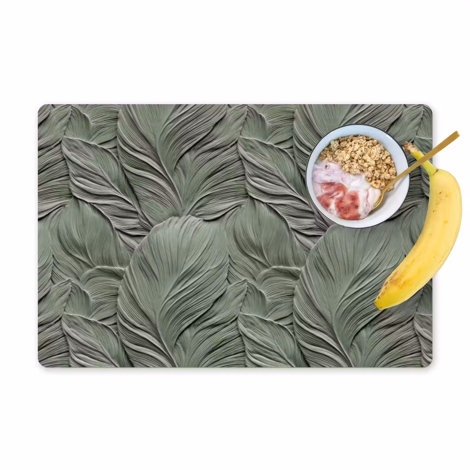 Placemat - 6 stuks - Bladeren - Textuur - Groen — 1