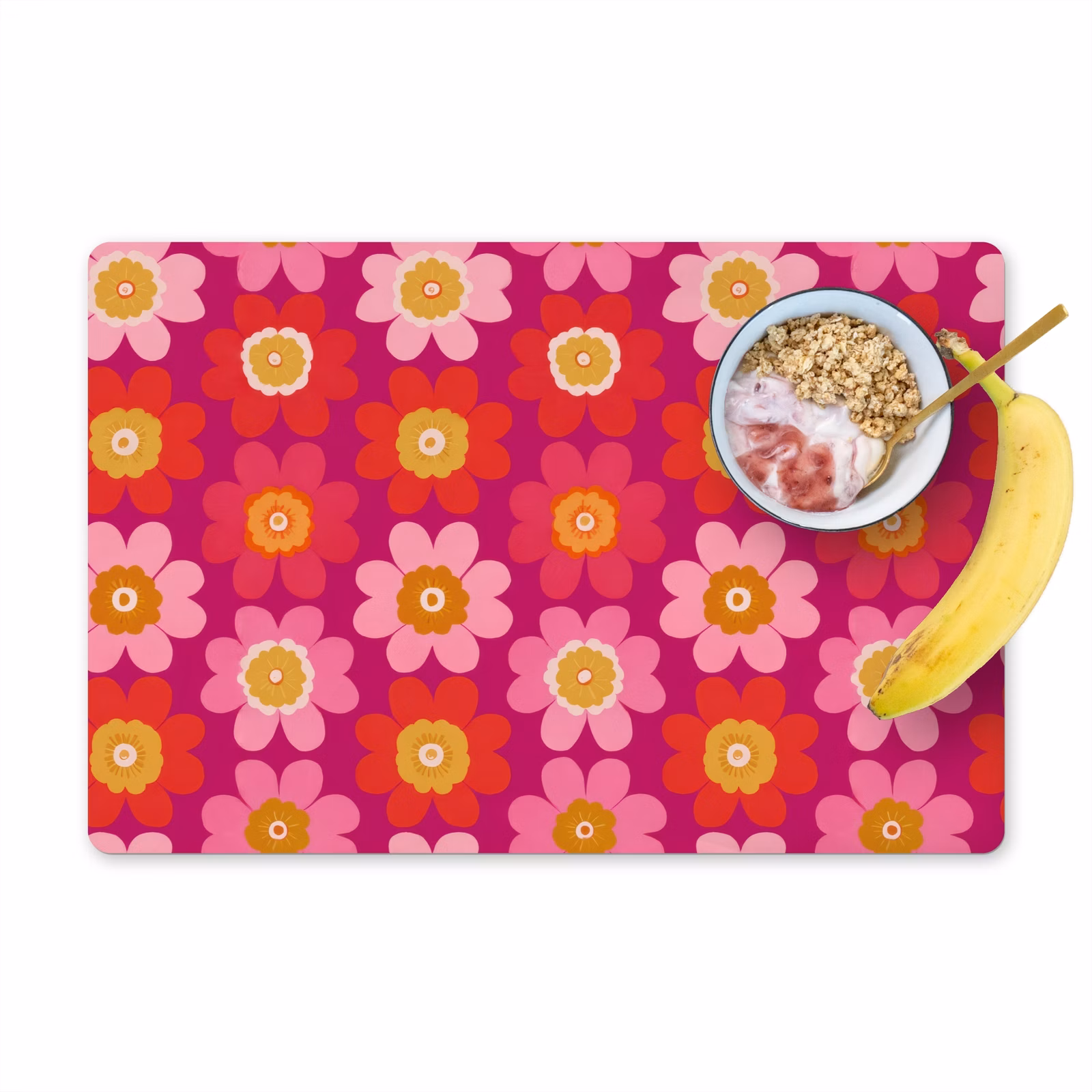 Placemat - 6 stuks - Bloemen - Retro - Kleurrijk — 1