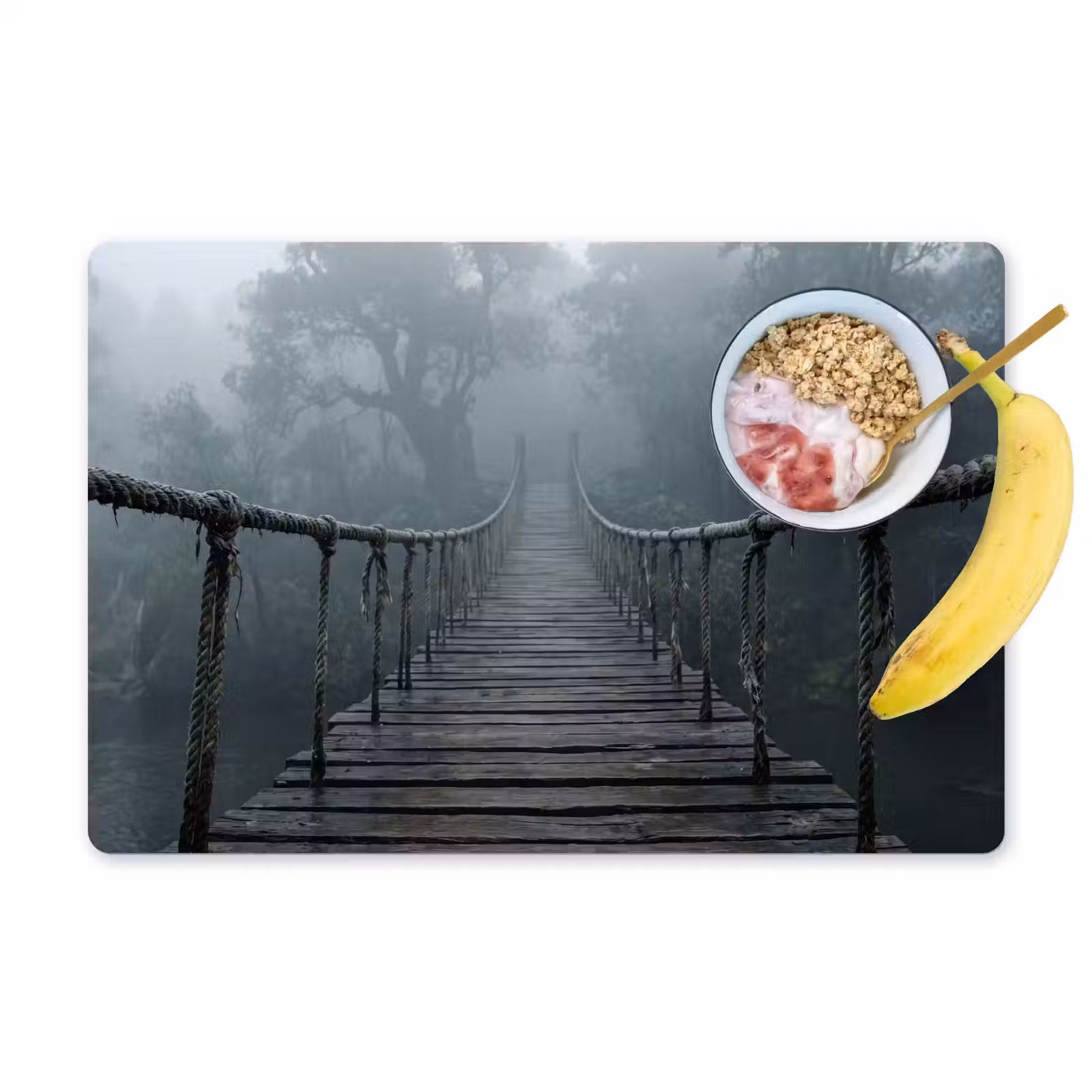 Placemat - 6 stuks - Brug - Jungle - Mist - Natuur — 1