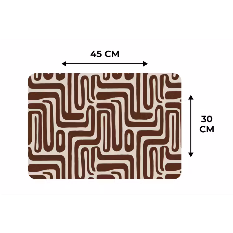 Placemat - 6 stuks - Abstract - Patroon - Bruin — 3