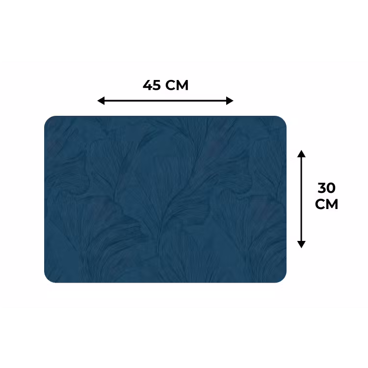 Placemat - 6 stuks - Abstract - Patroon - Donkerblauw - Elegant — 3
