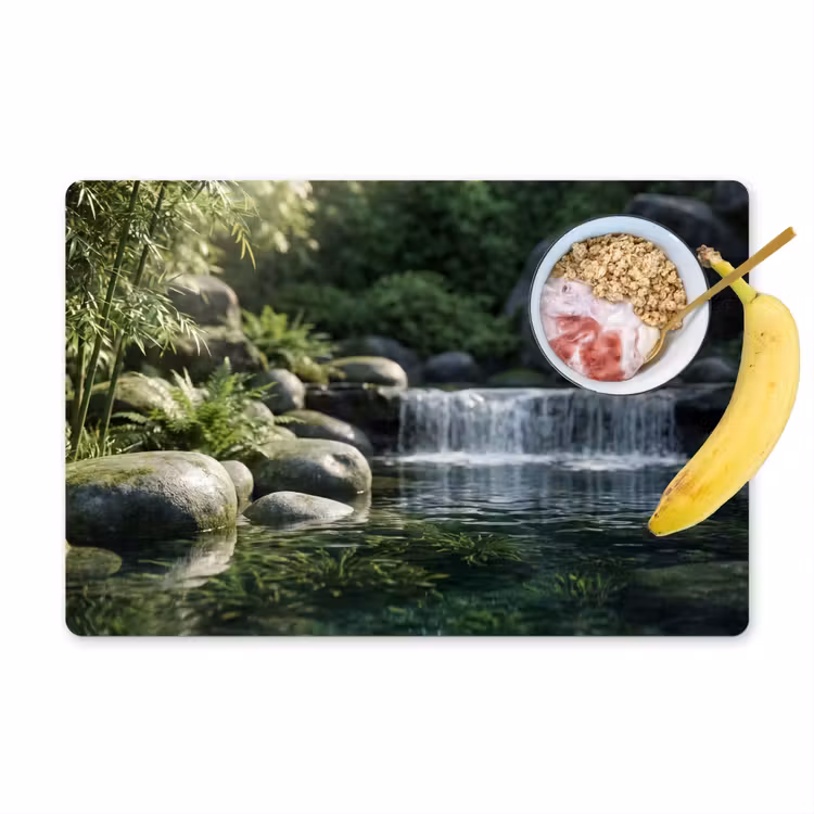 Placemat - 6 stuks - Beek - Waterval - Natuur - Groen — 1