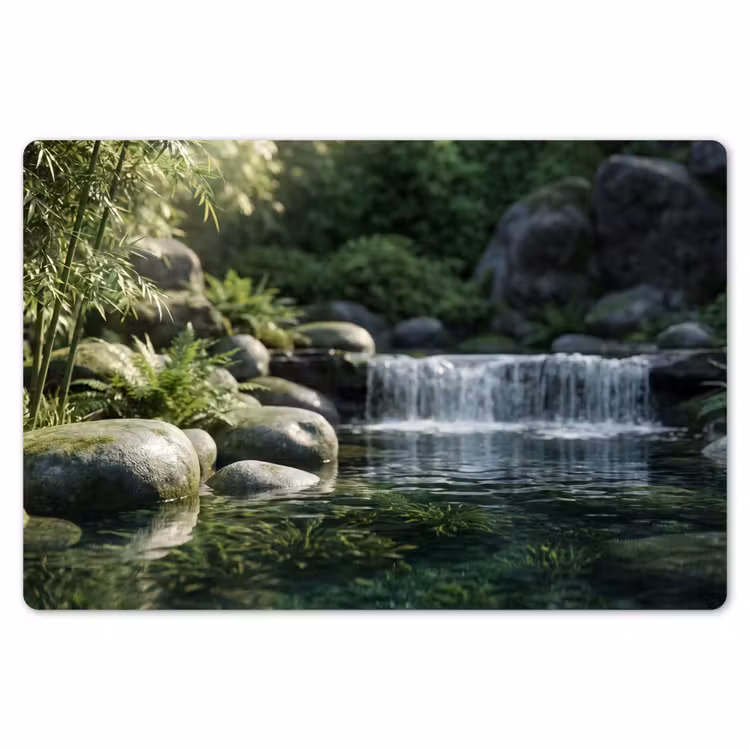 Placemat - 6 stuks - Beek - Waterval - Natuur - Groen — 7
