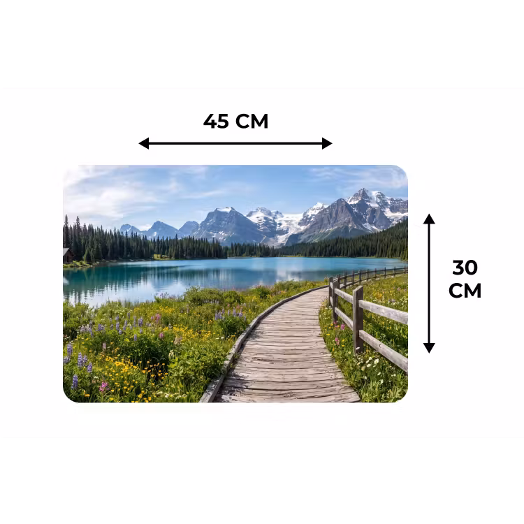 Placemat - 6 stuks - Bergen - Meer - Landschap - Blauw — 3