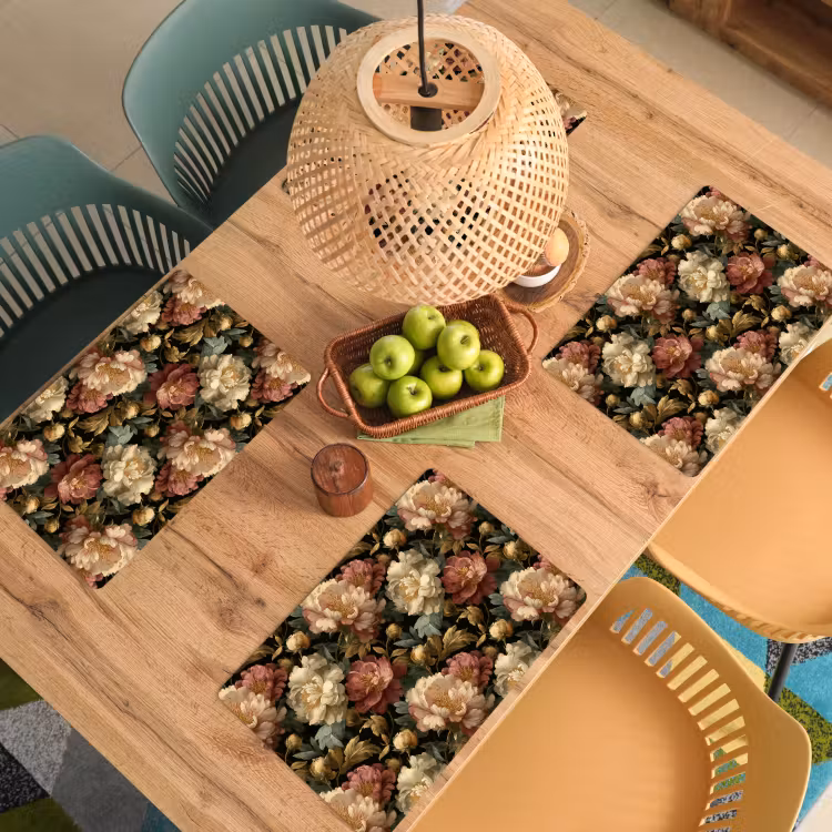 Placemat - 6 stuks - Bloemen - Barok - Patroon - Roze - Crème — 6