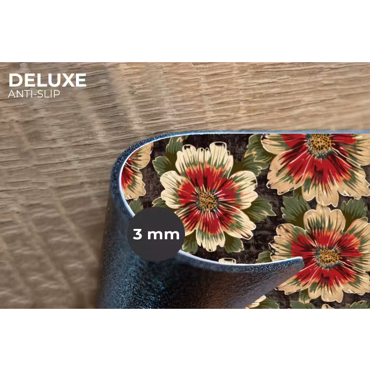 Placemat - 6 stuks - Bloemen - Klassiek - Patroon - Rood — 4