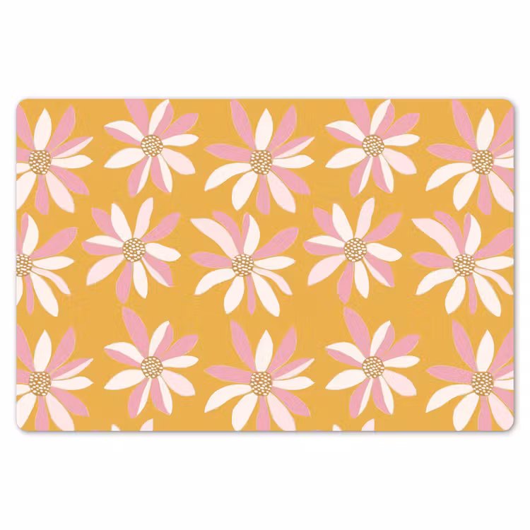 Placemat - 6 stuks - Bloemen - Modern - Geel — 7