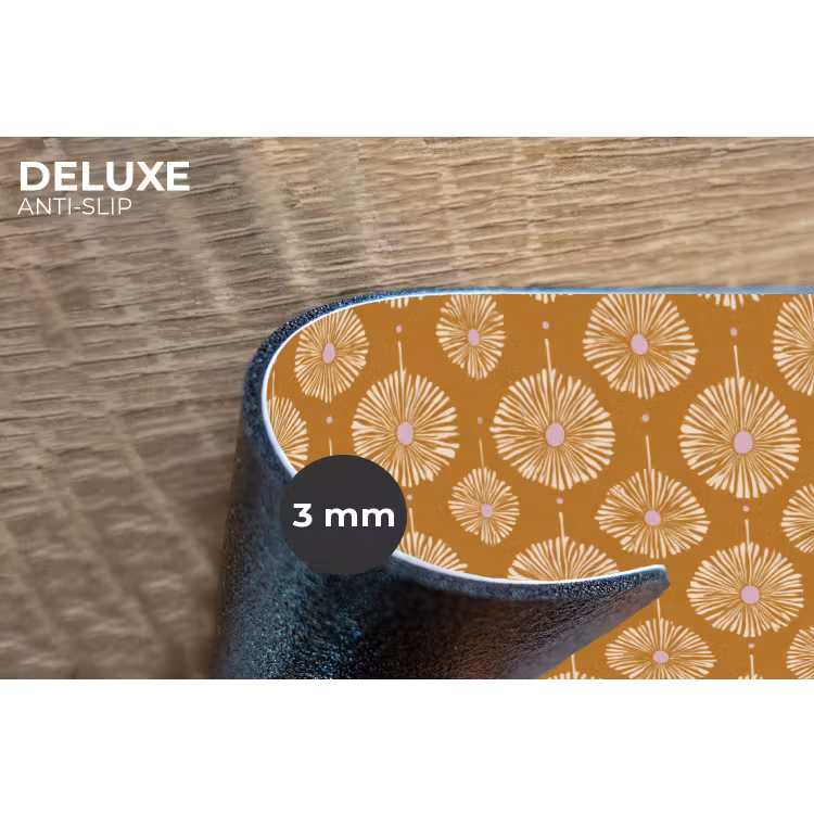 Placemat - 6 stuks - Bloemen - Modern - Oker — 4