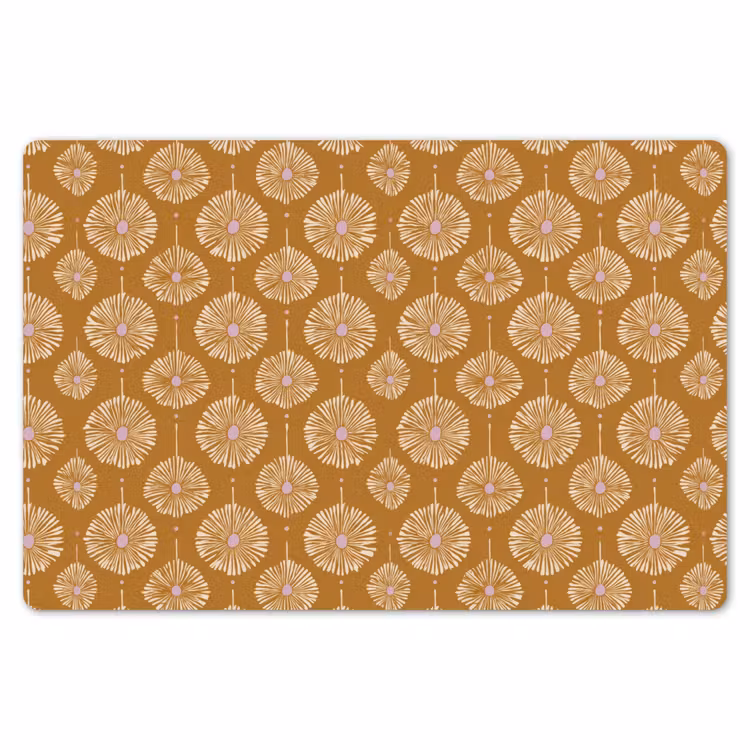Placemat - 6 stuks - Bloemen - Modern - Oker — 7