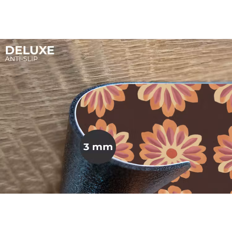 Placemat - 6 stuks - Bloemen - Patroon - Bruin — 4