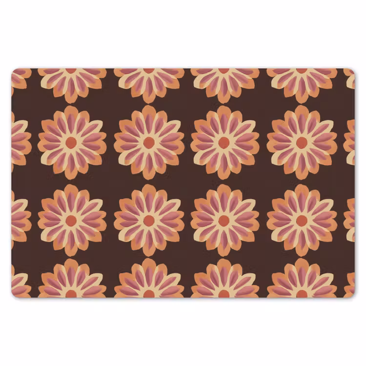 Placemat - 6 stuks - Bloemen - Patroon - Bruin — 7