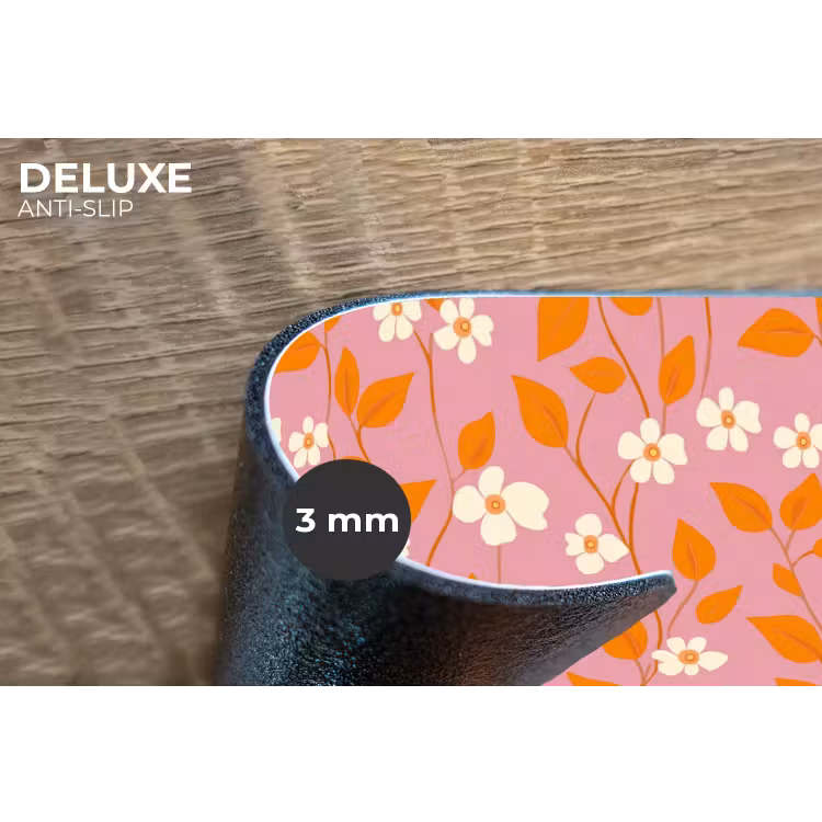 Placemat - 6 stuks - Bloemen - Patroon - Oranje — 4