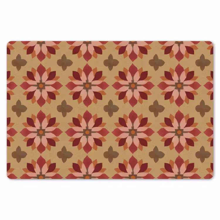 Placemat - 6 stuks - Bloemen - Retro - Groen — 7