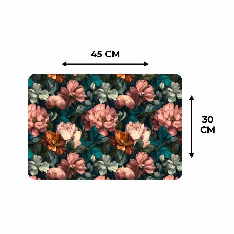 Placemat - 6 stuks - Bloemen - Schilderachtig - Patroon - Roze — 3