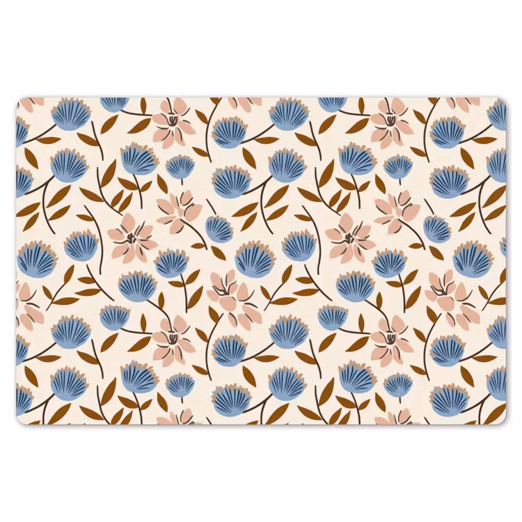 Placemat - 6 stuks - Bloemen - Wild - Blauw — 7
