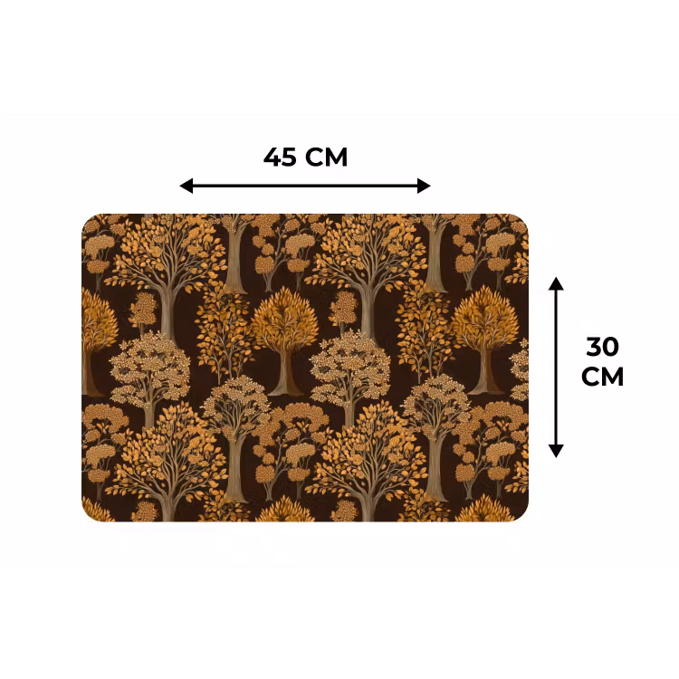 Placemat - 6 stuks - Bomen - Patroon - Bruin — 3