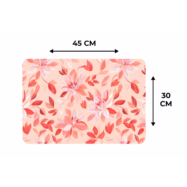 Placemat - 6 stuks - Botanisch - Bloemen - Rood — 3
