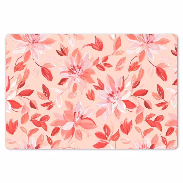 Placemat - 6 stuks - Botanisch - Bloemen - Rood — 7