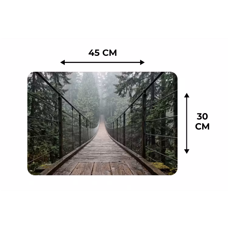 Placemat - 6 stuks - Brug - Bos - Mist - Natuur — 3