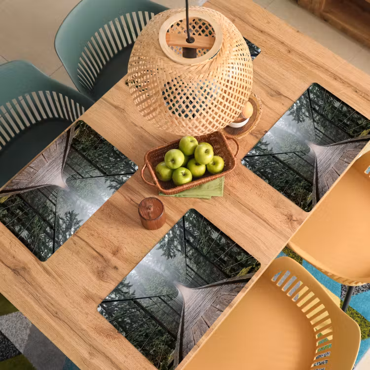 Placemat - 6 stuks - Brug - Bos - Mist - Natuur — 6