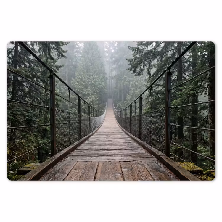 Placemat - 6 stuks - Brug - Bos - Mist - Natuur — 7