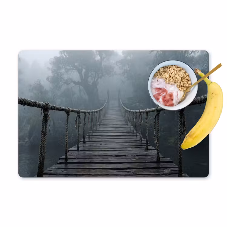 Placemat - 6 stuks - Brug - Jungle - Mist - Natuur — 1