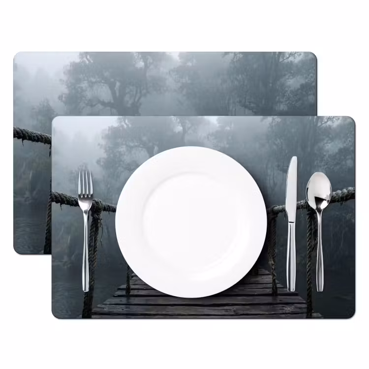 Placemat - 6 stuks - Brug - Jungle - Mist - Natuur — 2