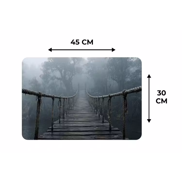 Placemat - 6 stuks - Brug - Jungle - Mist - Natuur — 3