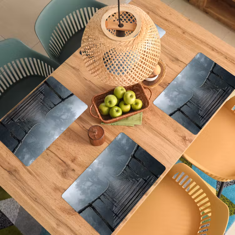 Placemat - 6 stuks - Brug - Jungle - Mist - Natuur — 6