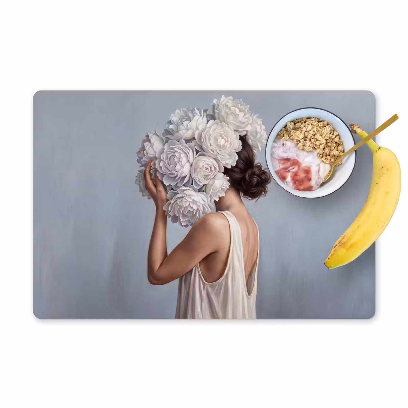 Placemat - 6 stuks - Bloemen - Vrouw - Wit — 1