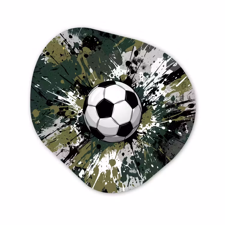 Organische vorm aluminium - Voetbal - Verf - Spetters - Groen — 1