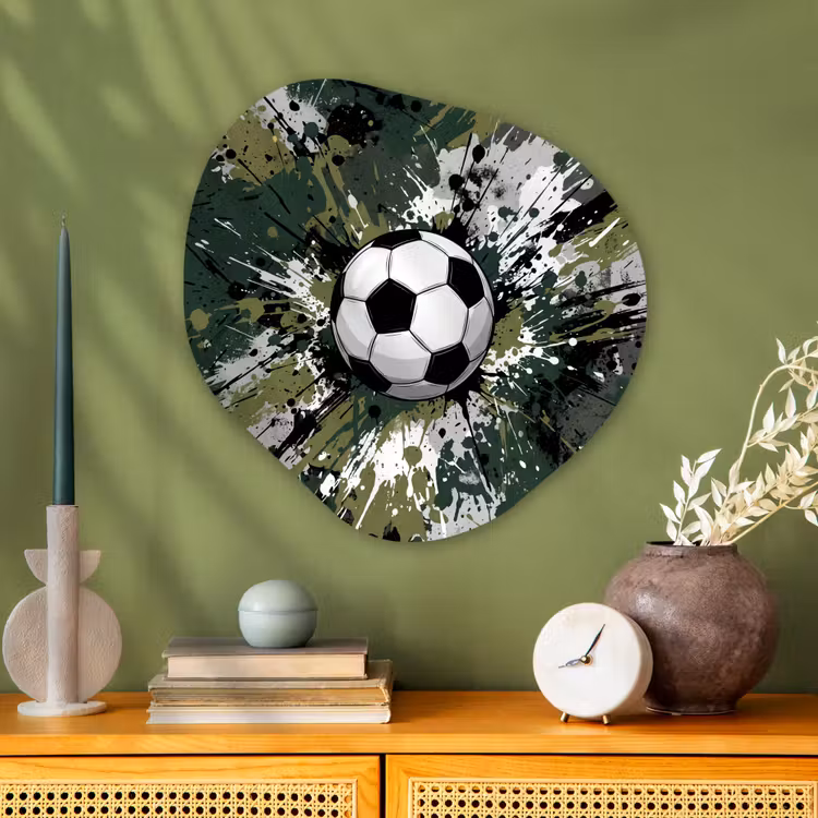 Organische vorm aluminium - Voetbal - Verf - Spetters - Groen — 2