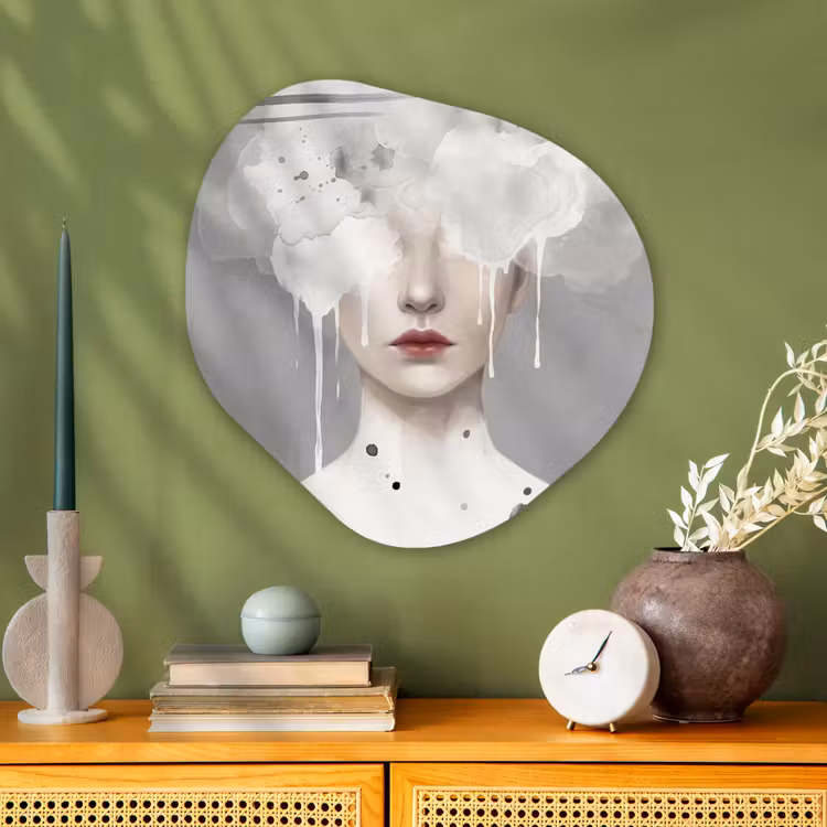 Organische vorm aluminium - Vrouw - Wolk - Grijs — 2