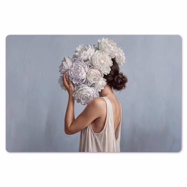 Placemat - 6 stuks - Bloemen - Vrouw - Wit — 7