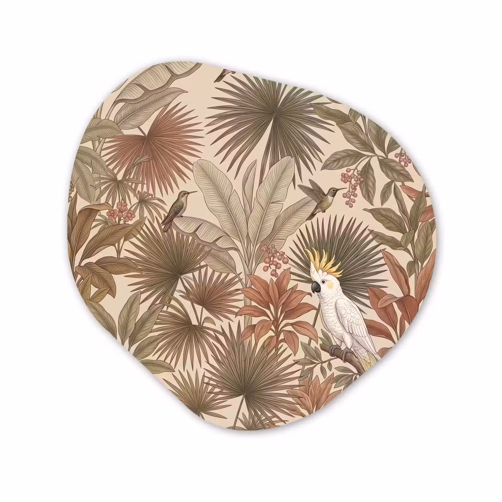 Organische vorm aluminium - Tropisch - Vogels - Beige — 1