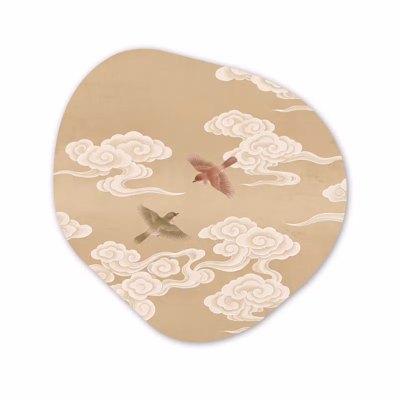 Organische vorm aluminium - Vogels - Vliegen - Beige — 1
