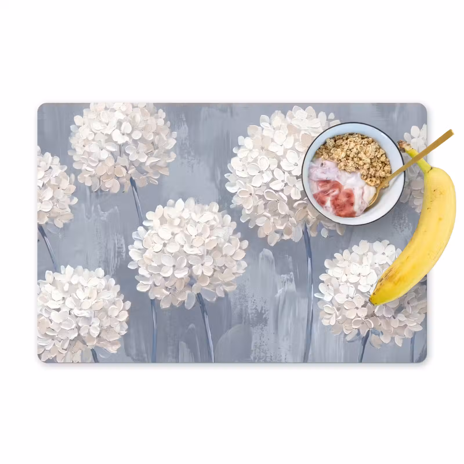Placemat - 6 stuks - Bloemen - Illustratie - Blauw — 1